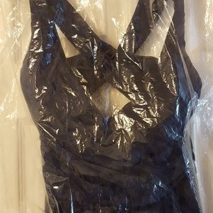 David's Bridal Long Bridesmaid Dress Navy